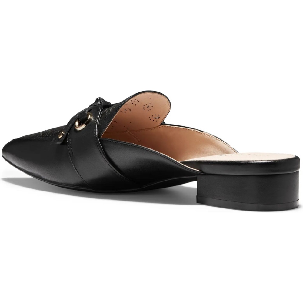 Cole Haan Emily Black Leather Mule Flat Sandal Women’s Pointed Toe Shoes 6.5 - Picture 6 of 16